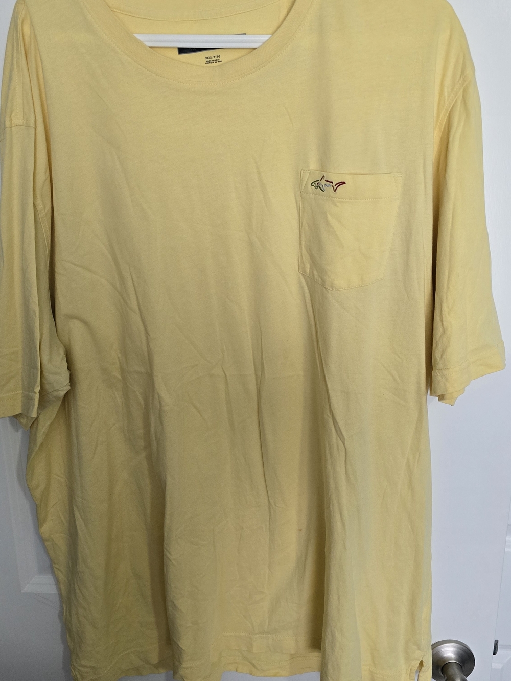 Greg Norman Collection Light Yellow Short Sleeve Pocket Tee